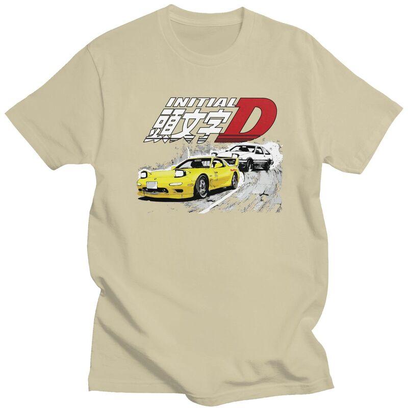Custom Classic Anime Initial D Drift Racing T Shirt Men Tshirt Casual Tee Pure Cotton Slim Fit Tshirts Gift