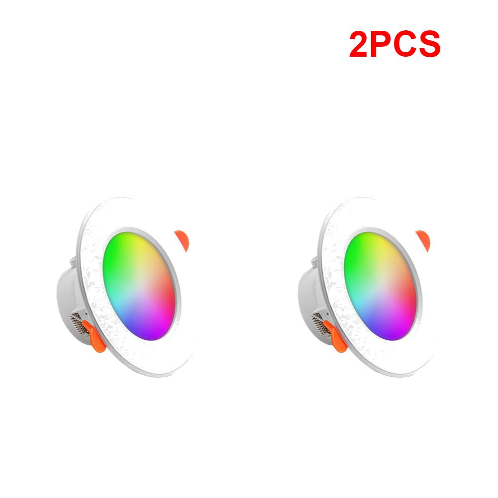 10W RGB Smart Spotlight Bluetooth-Compatible Recessed Ceiling Lamp Dimmable Round Panel Light 2700K-6500K for Home Lighting
