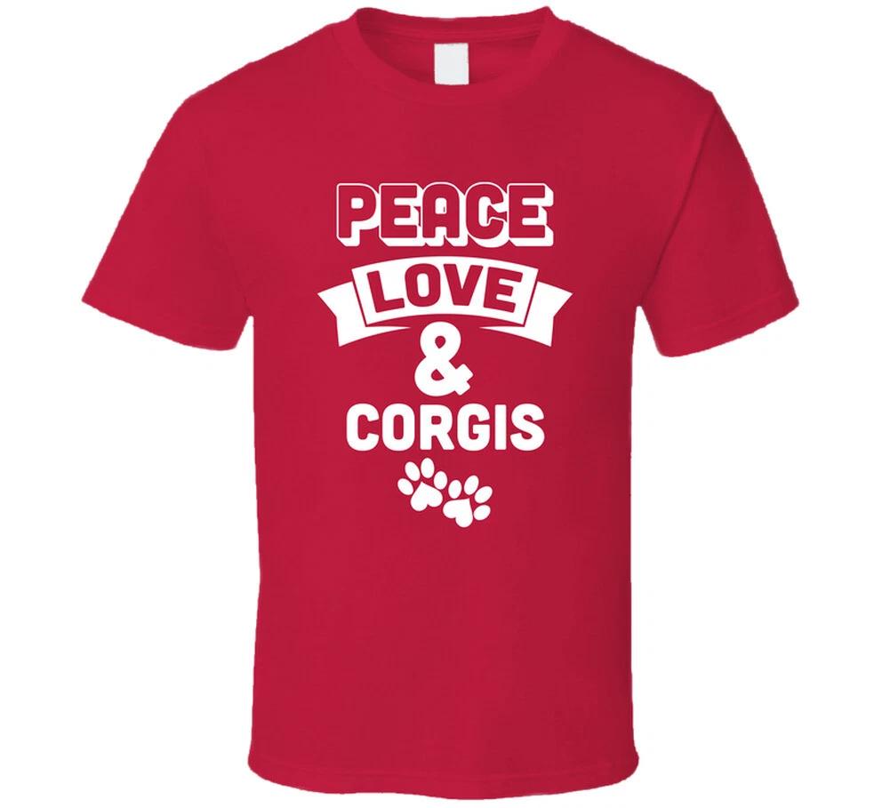 Peace Love And Corgis Funny Dog Pup Gift T Shirt S