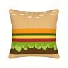1pc, Hamburger Pattern Pillowcase - Realistic Sesame Seed Bread And Lettuce Tomato Cheese Design, Single-Sided Printing, Zipper Closure, Machine Washa