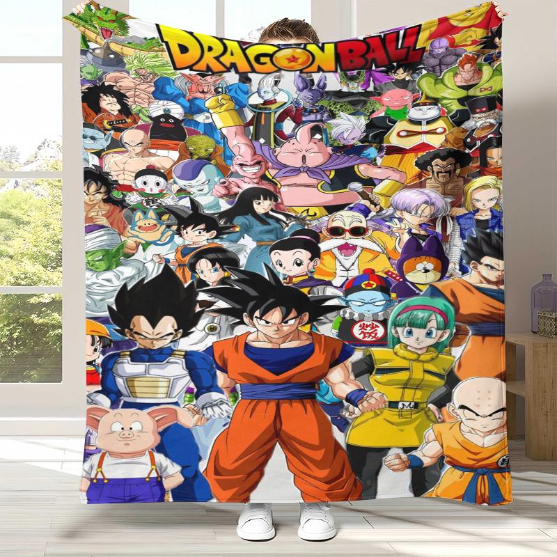 Anime D-Dragon Ball Game Cartoon Flannel Blanket,Ultra Soft Warm Plush Throw for Home Bedroom Bed Sofa Cover Office Camping