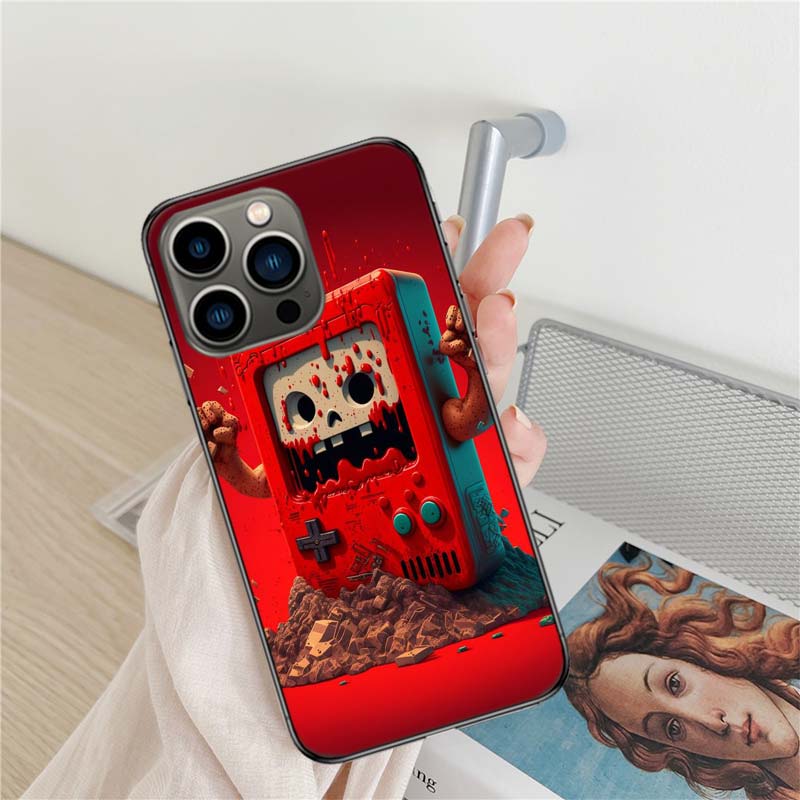 Devils Addicted To Game Consoles Phone Case For Iphone 17 Air 16 15 Pro Max 14 Plus 16E Coque 13 Pro 12 Mini 11 Clear Cover Sili