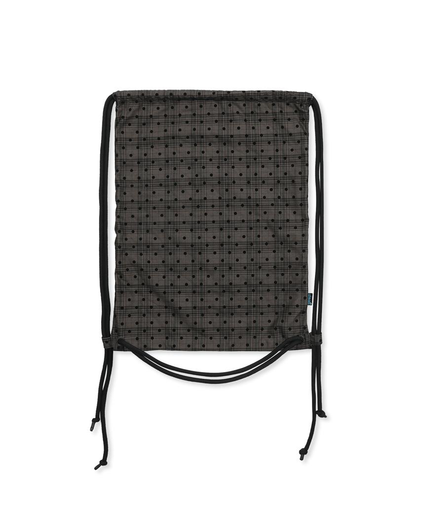 Glack Gzb001 Dot Pattern Check String Bag (Black)