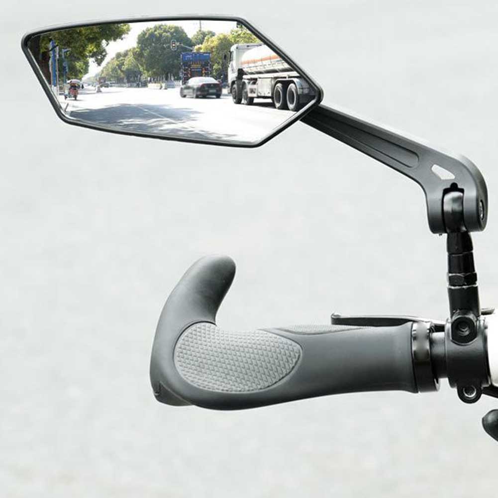 Motorcycle rearview mirrors set adjustable rotatable fit most motorcycles with 20 to 24mm diameter handlebar wide glass lens