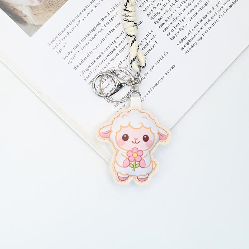 Cute Cartoon Sheep Keychain Adorable Soft Shape Durable Lanyard 1Pcs Lightweight Backpack Pendant for Holiday Gifts