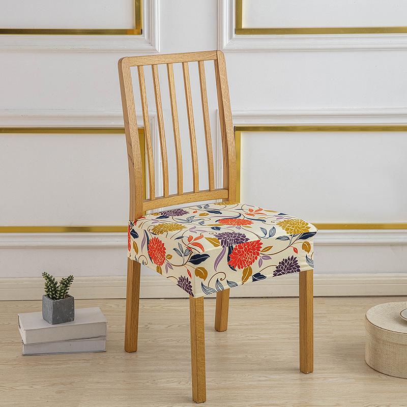 New Color Elastic Chair Cover Printed All-Inclusive Non-Slip Dining Chair Cushion Cover Home Hotel One-Piece Chair Cover