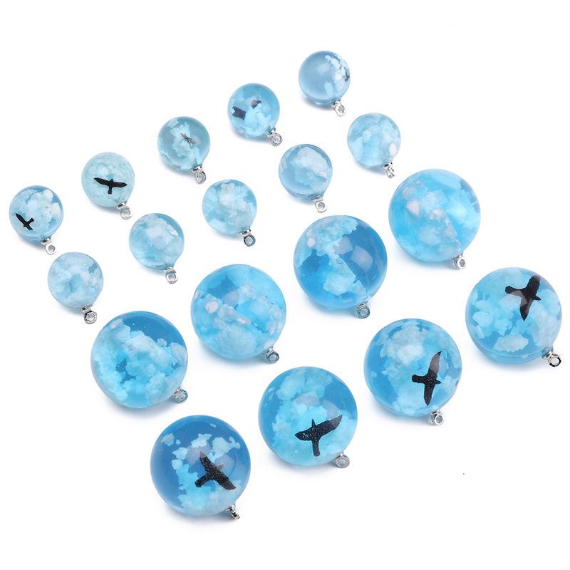 Handmade Resin Bead Set for DIY Bracelets & Necklaces - Moon, Round & Loose Beads, Jewelry Accessories