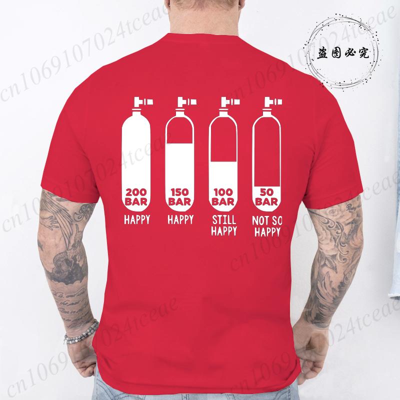 New Trendy Summer Tshirts Fashion Men Women Tshirt Funny Diving Divers 200 Bar Print Tshirts Short Sleeve Tops Diving Tshirts