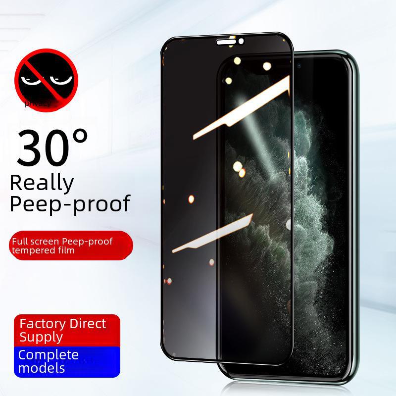 "Apple iPhone 11-16 Privacy Tempered Glass Screen Protector, Full Coverage for 13 Pro Max, 12, 14, 15."