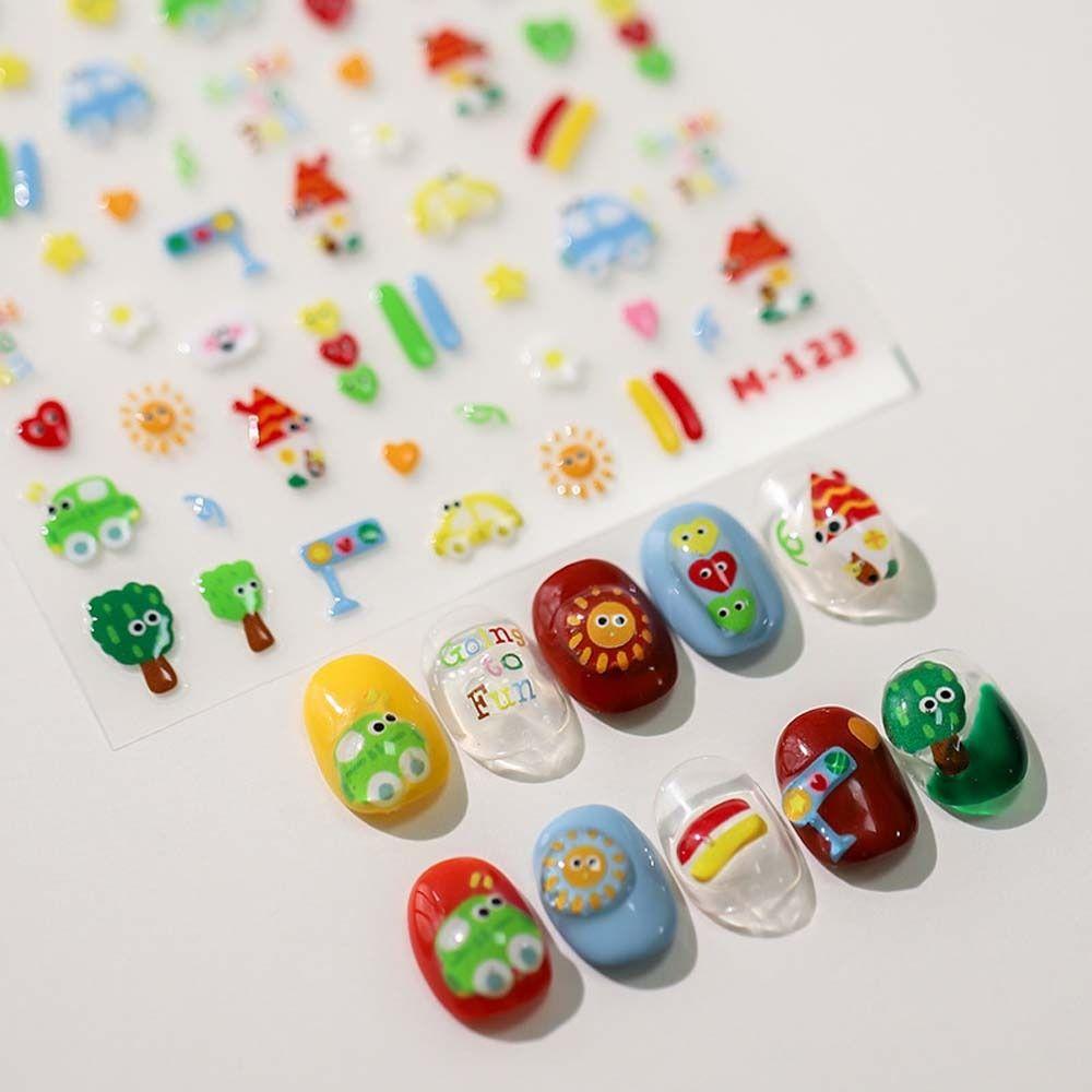 

Animal Bear Shaped Jelly Cartoon Nail Stickers Jelly Cartoon Nail Decals Girls