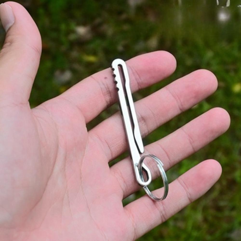 Stainless Steel Quick-Release Key Holder Outdoor Portable Waist Clip Carabiner for Hanging Tools Keys Durable Utility Accessory