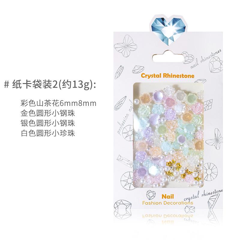 

Color Camellia Nail Art Jewelry Diamond Mixed 6 Grid 12 Grid Set Nail Art Ornament Nail Art Accessories Material Pack