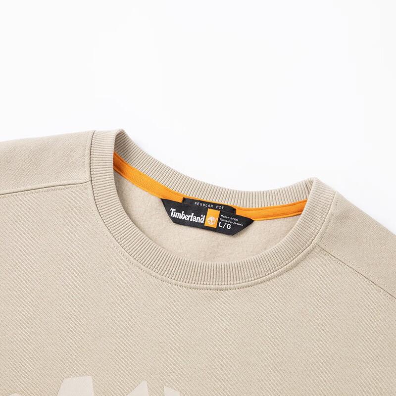 Timberland Tree Logo Print Outdoor Fleece Crewneck Sweatshirt Men Sweatshirt Gray A277C-CY2