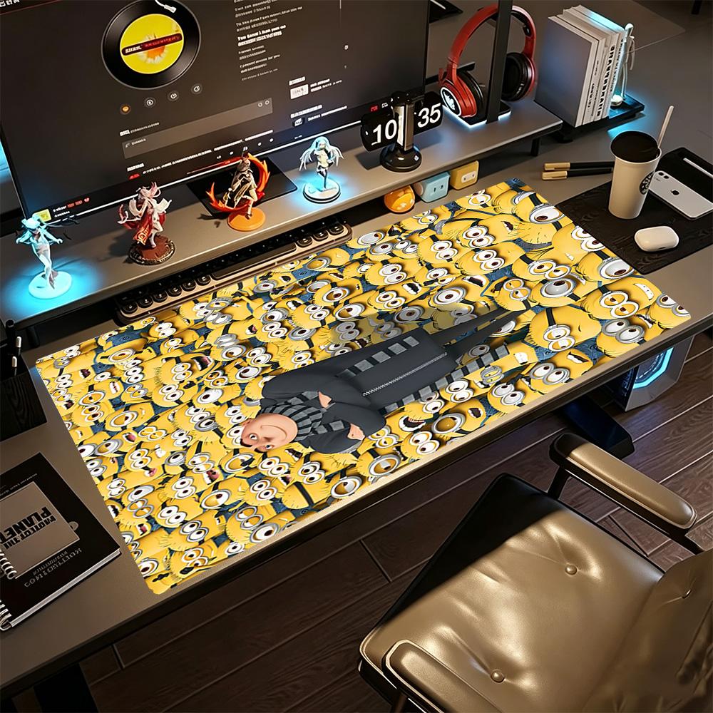 Despicable Minions Adventure Large Mouse Pad Keyboard Pad Study Desk Mat Non-Slip Rubber Bottom Office and Gaming Desk Decoration