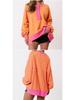 Color Block Long Sleeve Striped Button-Up Casual Sweater for Women - Autumn/Winter