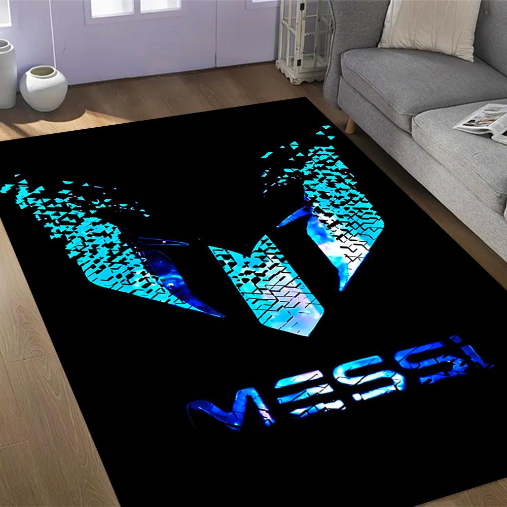 Messi palikimas futbolo tematikos neslystančiuose kilimėliuose - Poliesterio namų dekoras, tinkamas miegamiesiems, svetainėms, prieškambariams, studijoms ir dekoracijoms