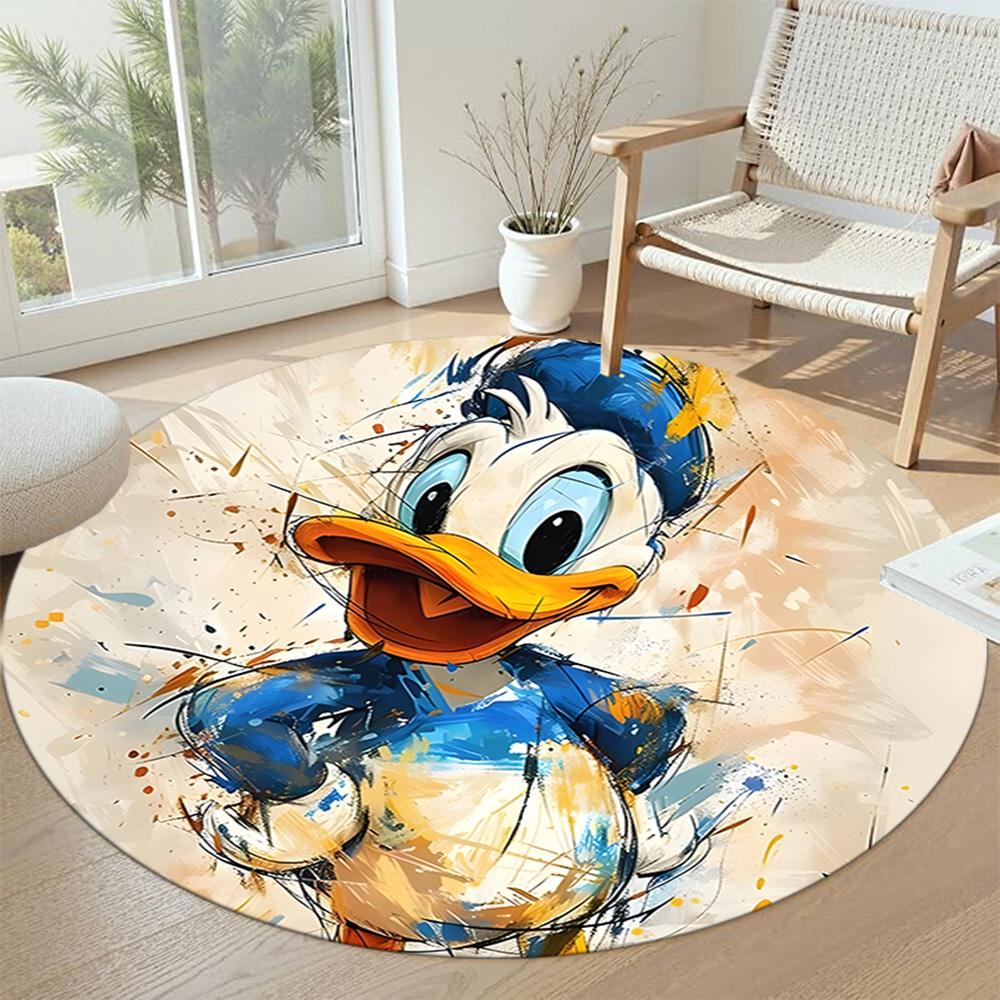 Christmas Mickey Minnie Round Floor Mat Suitable for Foyer Decorate room Hallway Balcony Antislip Round Carpet Anime Office Decor