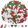 Christmas Tree & Elk Wood Decorative DIY Buttons Set: Printed Gloves & Colorful Designs