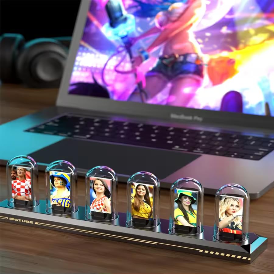 zmart RGB Nixie Tube Clock with LED IPS Color DIY Tube Night Gaming Desktop Home Decoration Gift Japanese Instructions Included Lights, Screen,