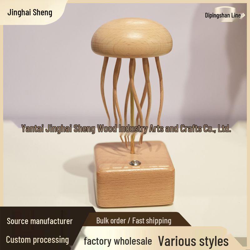 

Handcrafted Solid Wood Jellyfish Ornament - Intricate Home Decor & Creative Toy
