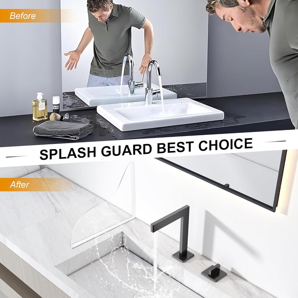 UIOCSSC Shower Splash Guard, 2 Pack Bathtub Shower Water Splash Guards Silicone Bathtub Splash Guard Self-Adhesive Waterproof Shower Guards to Keep