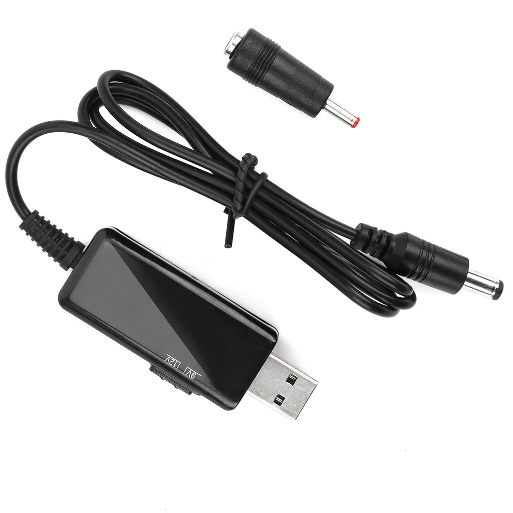 Кабель-усилитель USB на DC для Power Bank, роутера, 5В на 9В/12В, повышающий, с цифровым дисплеем, регулируемый, 5521m