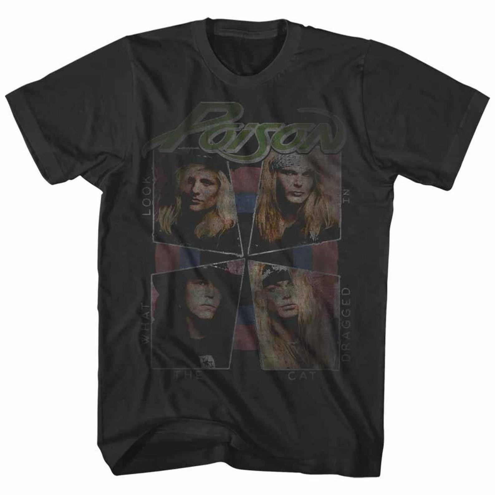 Poison Faded Cat Dragged In Smoke Adult T-Shirt L