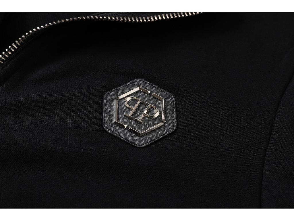 Philipp Plein Men's Rhinestone Skull Hooded Jacket - European & American Street Fashion