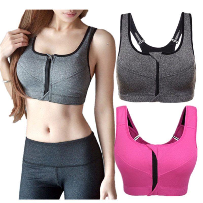 Summer Sports Bra Wireless Aerobics Front Zipper Underwear