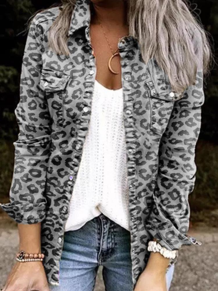 

Женская джинсовая рубашка светло-армейского зеленого цвета, повседневный топ с длинным рукавом и воротником на пуговицах XXL