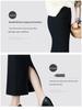 2021 Women's High-Waist Knitted Wool Skirt: Autumn/Winter, Thick, Long, Slim Fit, with Slit