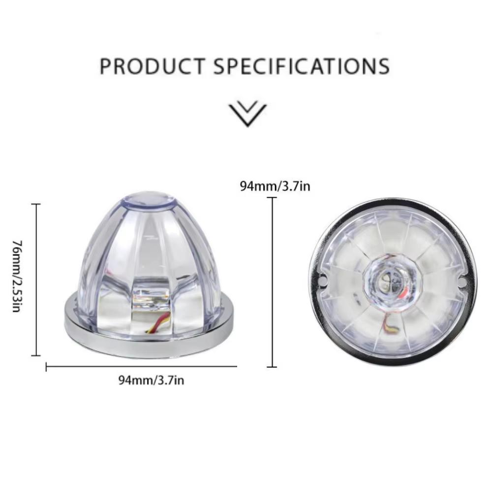 2PCS LED Trailer Lights Dual Color Watermelon Light Truck Side Marker Indicators Warning Lamp with Strobe Truck Side Lamp