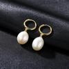 PAG&MAG Sterling Silver Freshwater Pearl Dangle Ear Cuffs Women's Earrings 8-9mm Beads