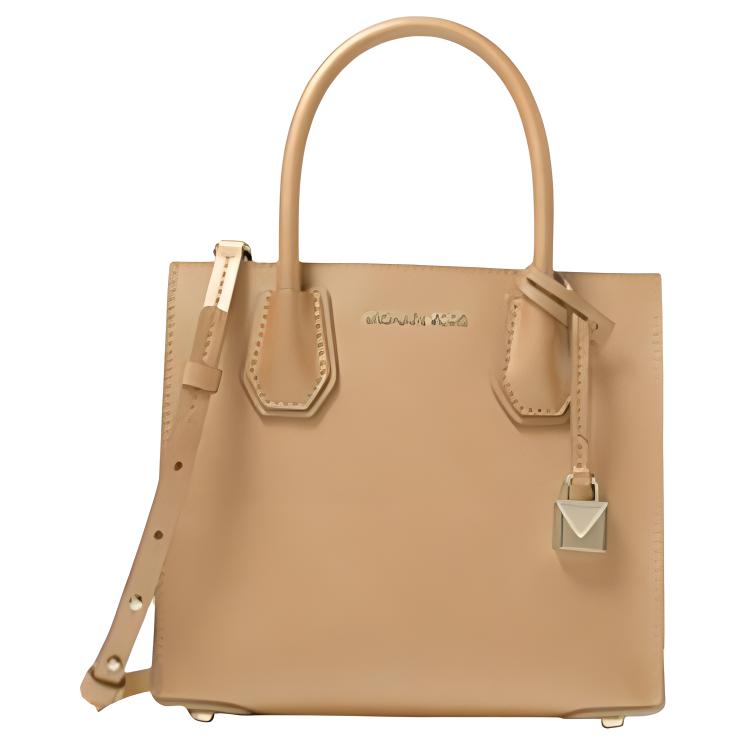 New MICHAEL KORS Mercer Cow Leather Lock Head Trunk Bag Shoulder Bag Crossbody Bag Women's Camel 30T0LM9M2L-CAMEL