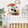 Watercolor Paint Red Panda Umbrella Children's Bedroom Living Room Home Beautification and Decoration Wall Stickers