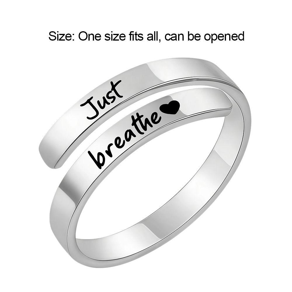 Minimalist Letter Spiral Wrap Inspirational Ring Chic Geometric Personalized Initial Ring