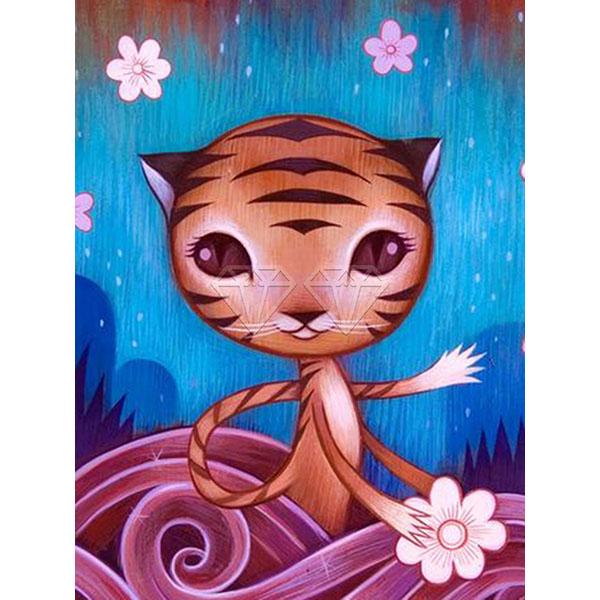 Sada 5D DIY Diamond Painting Kit Velká hlava Cat Art Diamantové vyšívání kamínky Dekorace pro domácnost