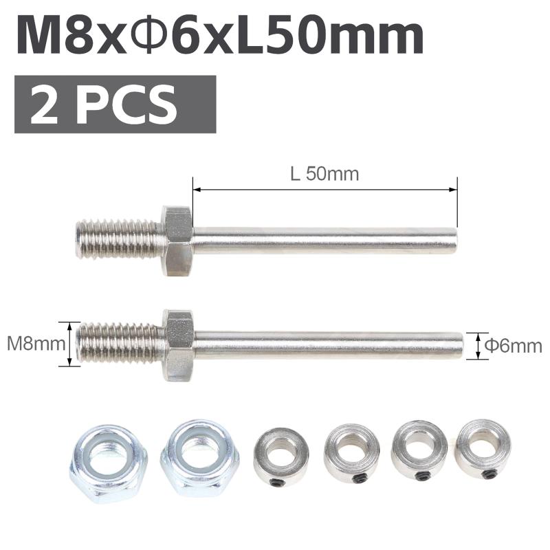 2 Pcs Precision Steel Wheel Axles with Stop Nuts 3/4/5/6MM for RC Aircraft Landing Gear Assembly