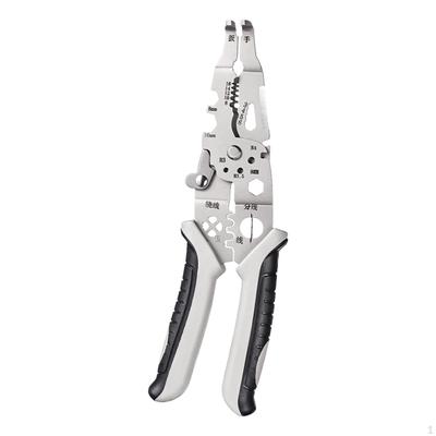 Multipurpose Wire Stripper Electric Cable Cutter Crimpping Tool Peeling Length 21cm for