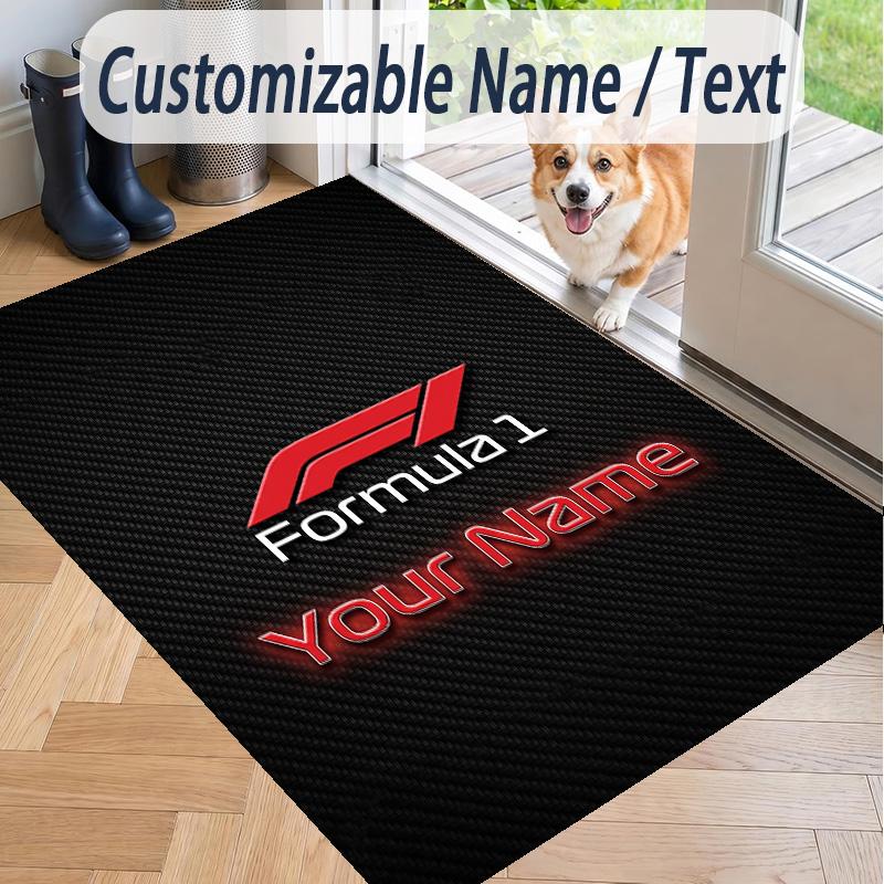 Custom Text Printed Rug F1 Non Slip Floor Carpet For Home Room Decor