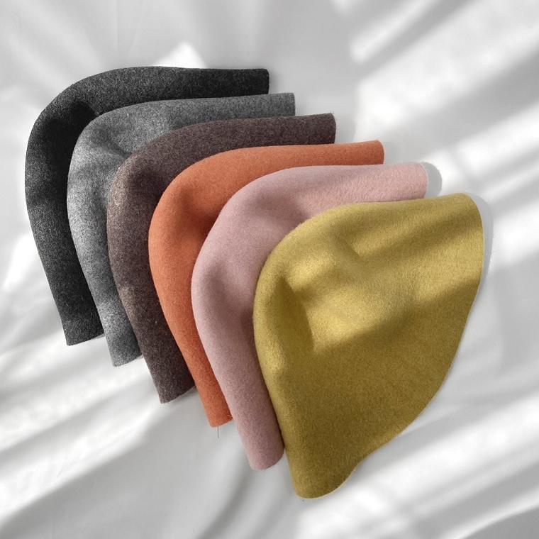Women's Daily Double-Sided Wool Bucket Hat Basic Hat