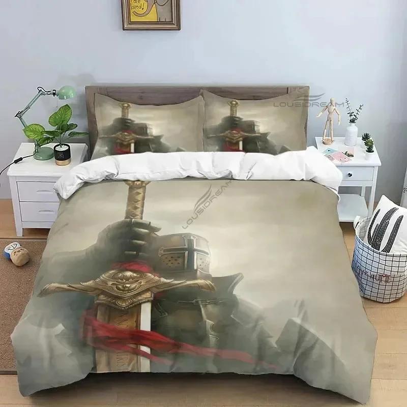 Medieval Knights Templar Patterns Supplies Set Duvet Cover Set Bedding Sets Adults Bed Pillowcases No Filling Birthday Gifts
