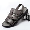 2024 Brand Summer Cowhide Outdoor Leisure Beach Sandals Fashion Men's Breathable Soft Sole Anti Slip Wear Comfortable Sandals