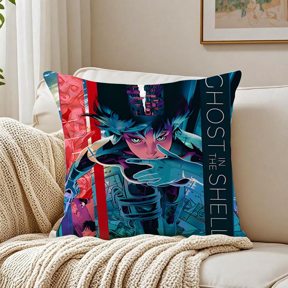anime scifi GGhost IIn The SShell Cushion Cover Pillowcase Antidustmite living Room Sofa Decor Cushion Room