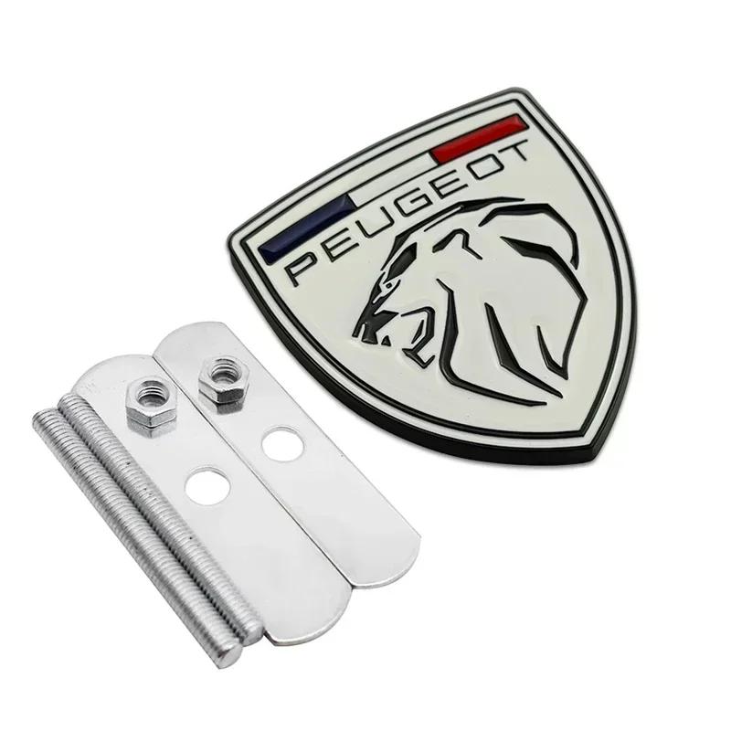 Car Front Grille Emblem Metal Badge Decoration for Peugeot 106 107 108 206 207 208 301 306 307 308 407 M408 508 2008 3008 4008