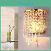 Contemporary Crystal Wall Sconce With Led Light For Bedroom Background Wall