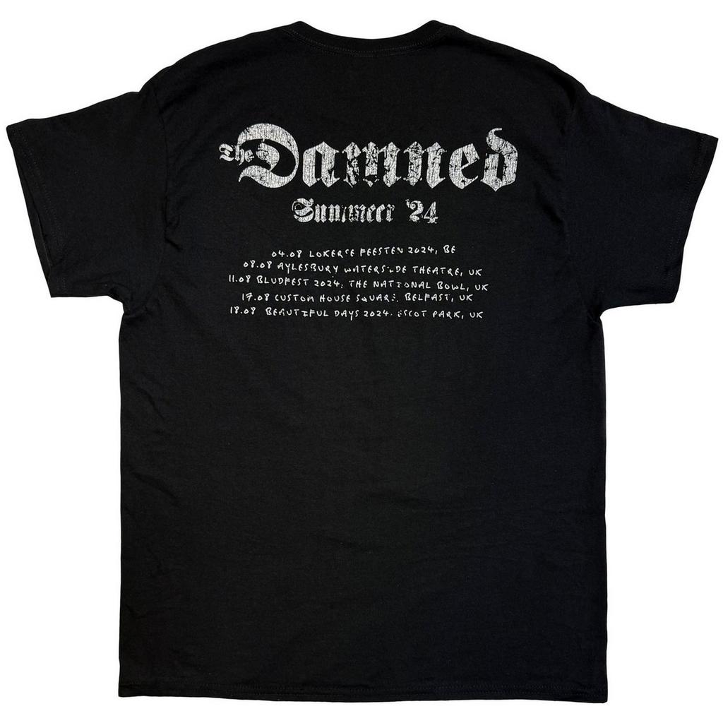 The Damned Unisex Adult EU Tour Summer 24 Band Photo Back Print T-Shirt