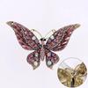 Vintage Butterfly Brooch: High-Grade Silk Scarf Buckle with Rhinestone Pin & Retro Animal Design
