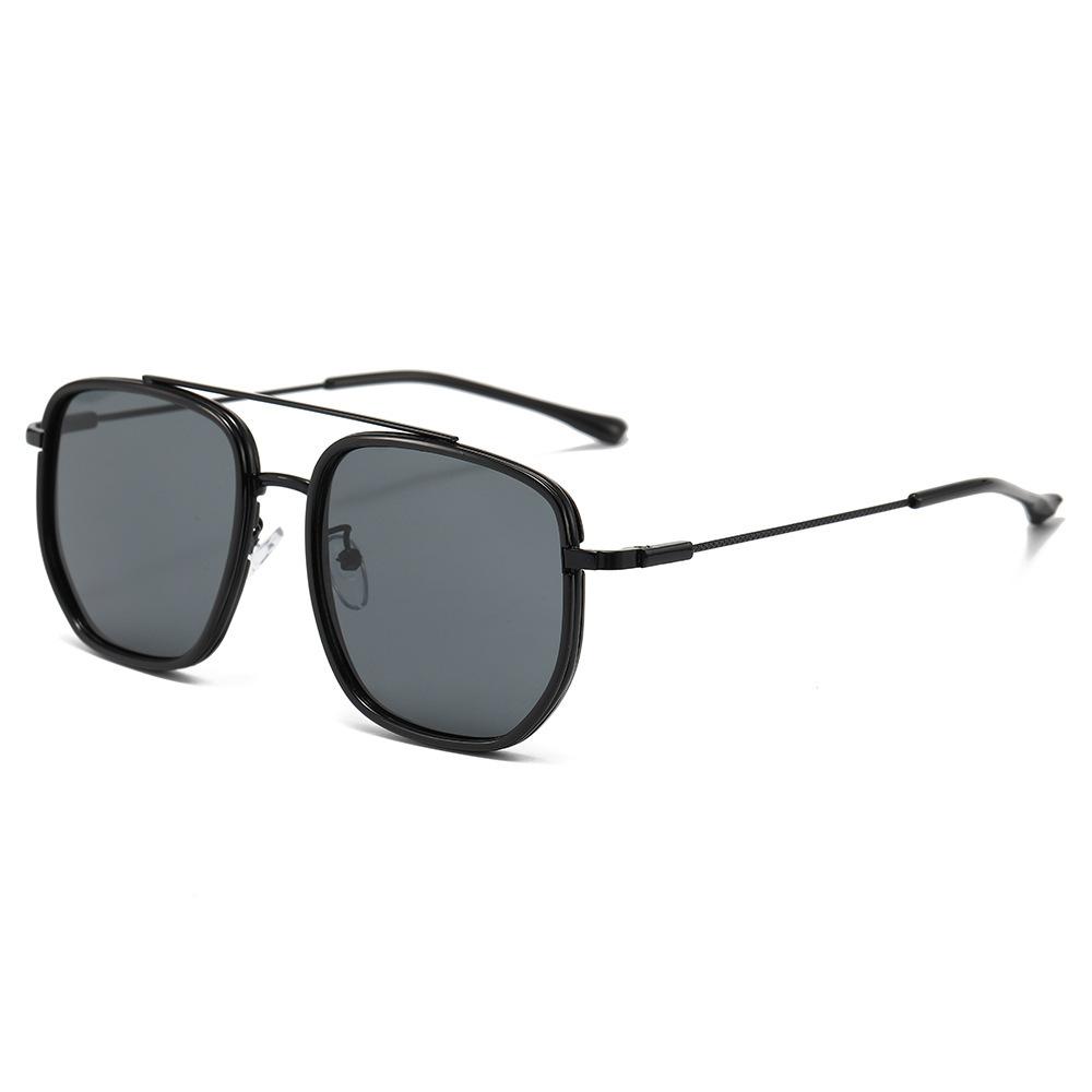 Large Frame Metal Sunglasses Anti-Blue Outdoor Glasses Square Retro Aviator Sunglasses