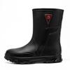 Rain Boots for Men Winter Fishing Gumboots Warm Wide Toes Man Shoes Cheap Wear-resistant Outdoor Teenagers New Work Plastic Gum